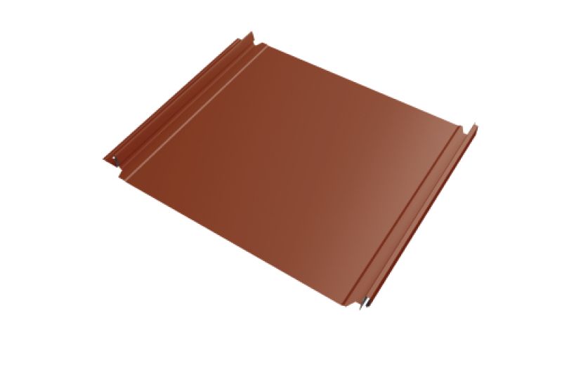Кликфальц Double Pro Grand Line 0,5 Satin Matt с пленкой на замках RAL 8004 терракота