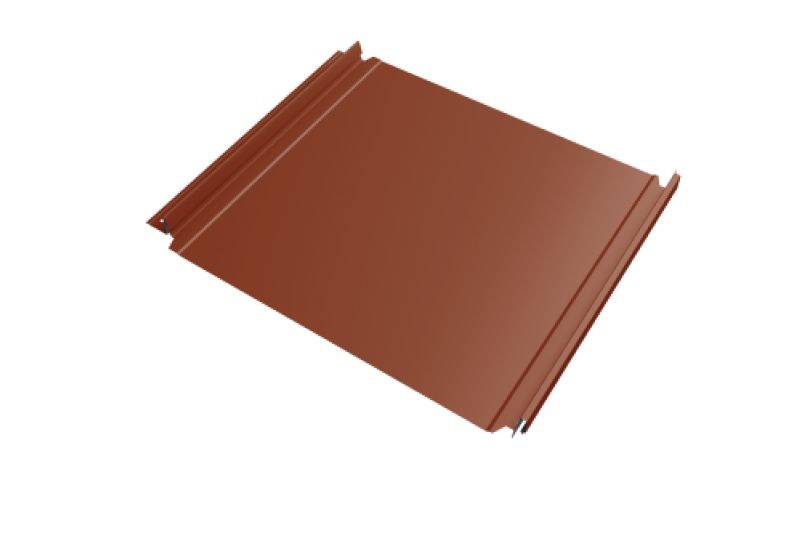 Кликфальц Double Pro  Line Grand Line 0,5 Satin с пленкой на замках RAL 8004 терракота