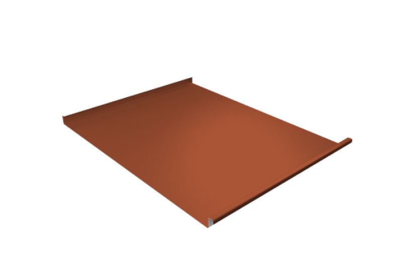 Фальц двойной стоячий  Line Grand Line 0,5 Satin Matt с пленкой на замках RAL 8004 терракота
