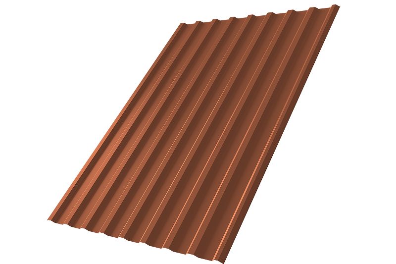 Профнастил С20R 0,5 Satin RAL 8004 терракота