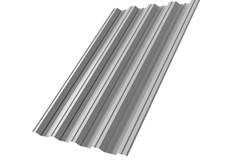 Профнастил НС44R 0,5 Satin RAL 9006 бело-алюминиевый