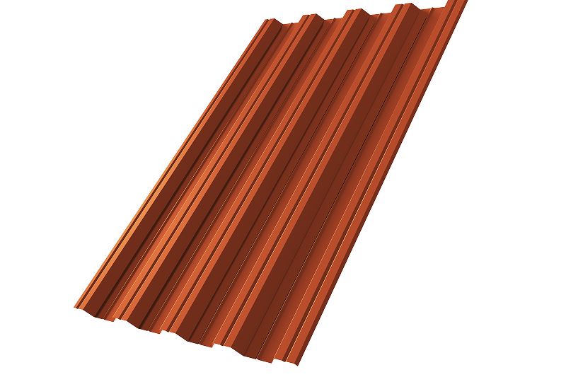 Профнастил НС44R 0,5 Satin Matt RAL 8004 терракота