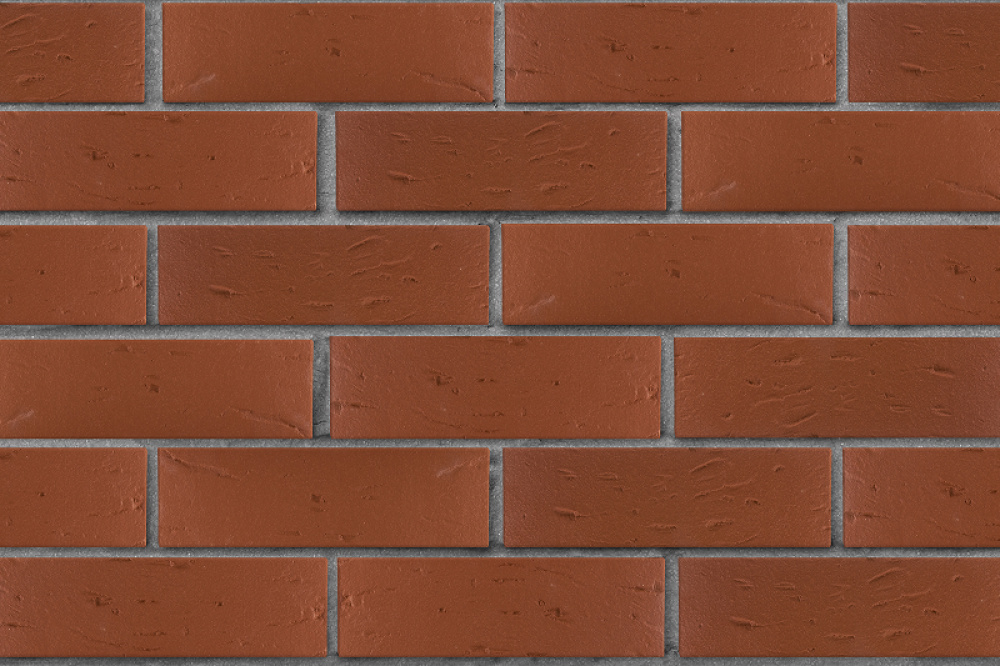 Кирпич облицовочный ЛСР темно-красный рустик, утолщенные стенки, М175, 250*120*65 мм