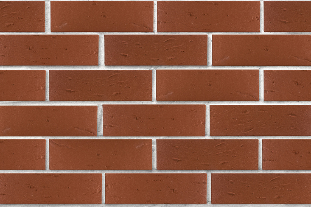 Кирпич облицовочный ЛСР темно-красный рустик, утолщенные стенки, М175, 250*120*65 мм