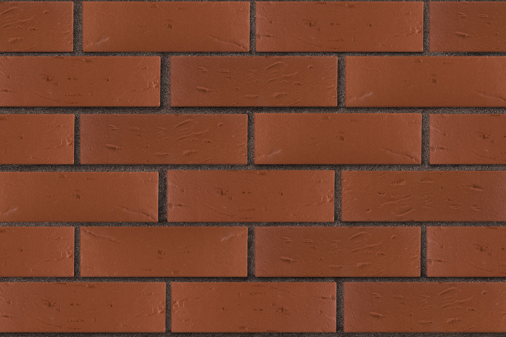 Кирпич облицовочный ЛСР темно-красный рустик, утолщенные стенки, М175, 250*120*65 мм