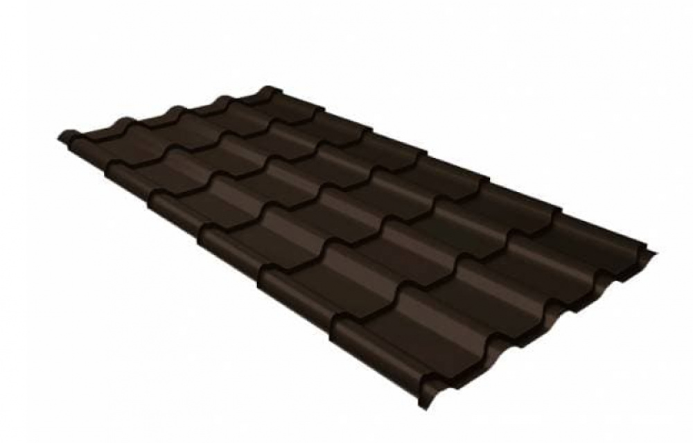 Металлочерепица Grand Line Kamea Atlas X RR 32 темно-коричневый