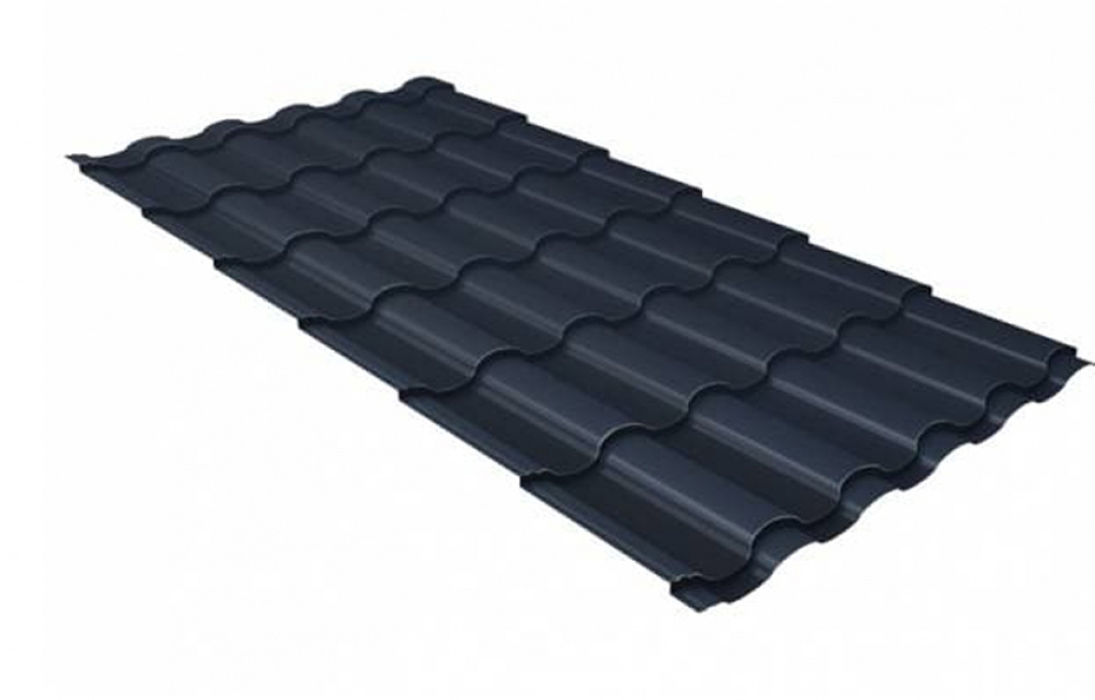 Металлочерепица Grand Line Kredo Drap ТХ RAL 7024 мокрый асфальт