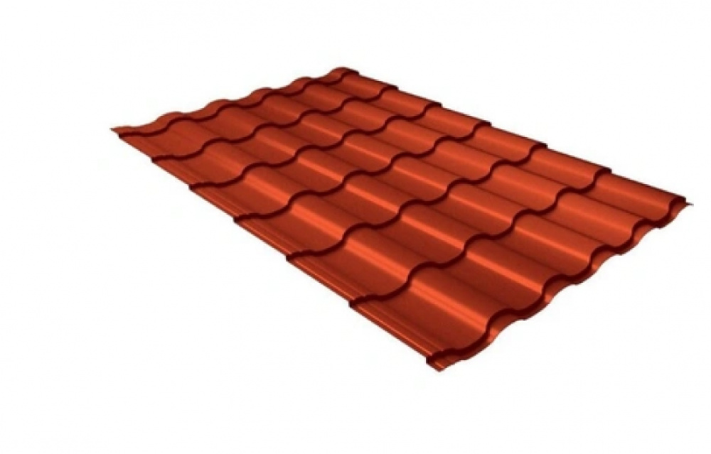 Металлочерепица Grand Line Kredo PurLite Matt RR 8004 терракота