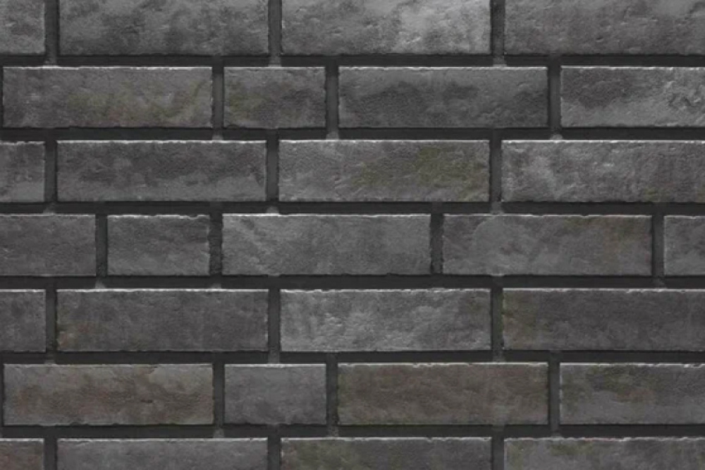 Клинкерная плитка Stroeher Zeitlos E 359 kohlenglanz рельефная, 400*71*14 мм