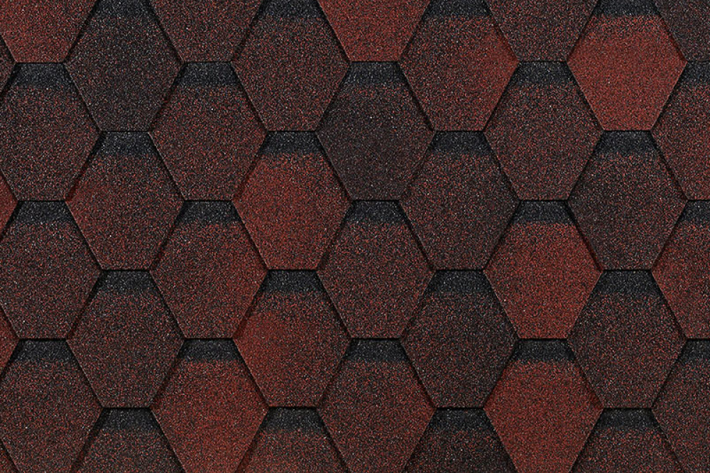 Гибкая черепица Docke PIE Шестигранник Красный