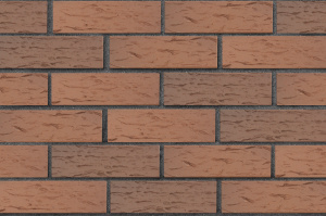 Кирпич облицовочный пустотелый ЛСР светло-коричневый флэш рустик, 250*120*65 мм