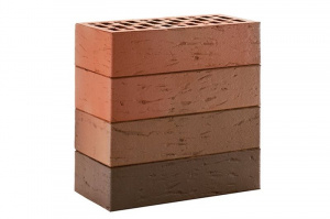Кирпич облицовочный ЛСР красный флэшинг рустик, утолщенные стенки, М175, 250*120*65 мм