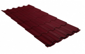 Металлочерепица Grand Line Kvinta Uno Satin Matt TX  RAL 3005 красное вино