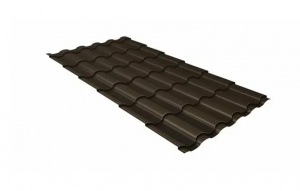 Металлочерепица Grand Line Kredo Rooftop Бархат RR 32 темно-коричневый