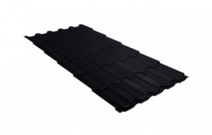 Металлочерепица Grand Line Kvinta plus Rooftop Бархат RAL 9005 черный