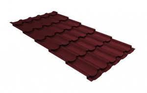 Металлочерепица Grand Line Kvinta Plus Satin Matt TX  RAL 3005 красное вино