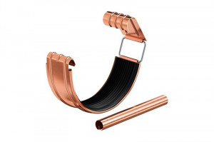 Водосточная система Aquasystem МЕДЬ СОЕДИНИТЕЛЬ ЖЕЛОБА В КОМПЛЕКТЕ 125/90 BC